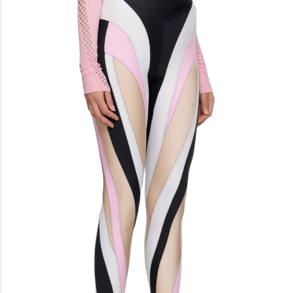 Mugler Black and Pink Leggings for Stylish Comfort